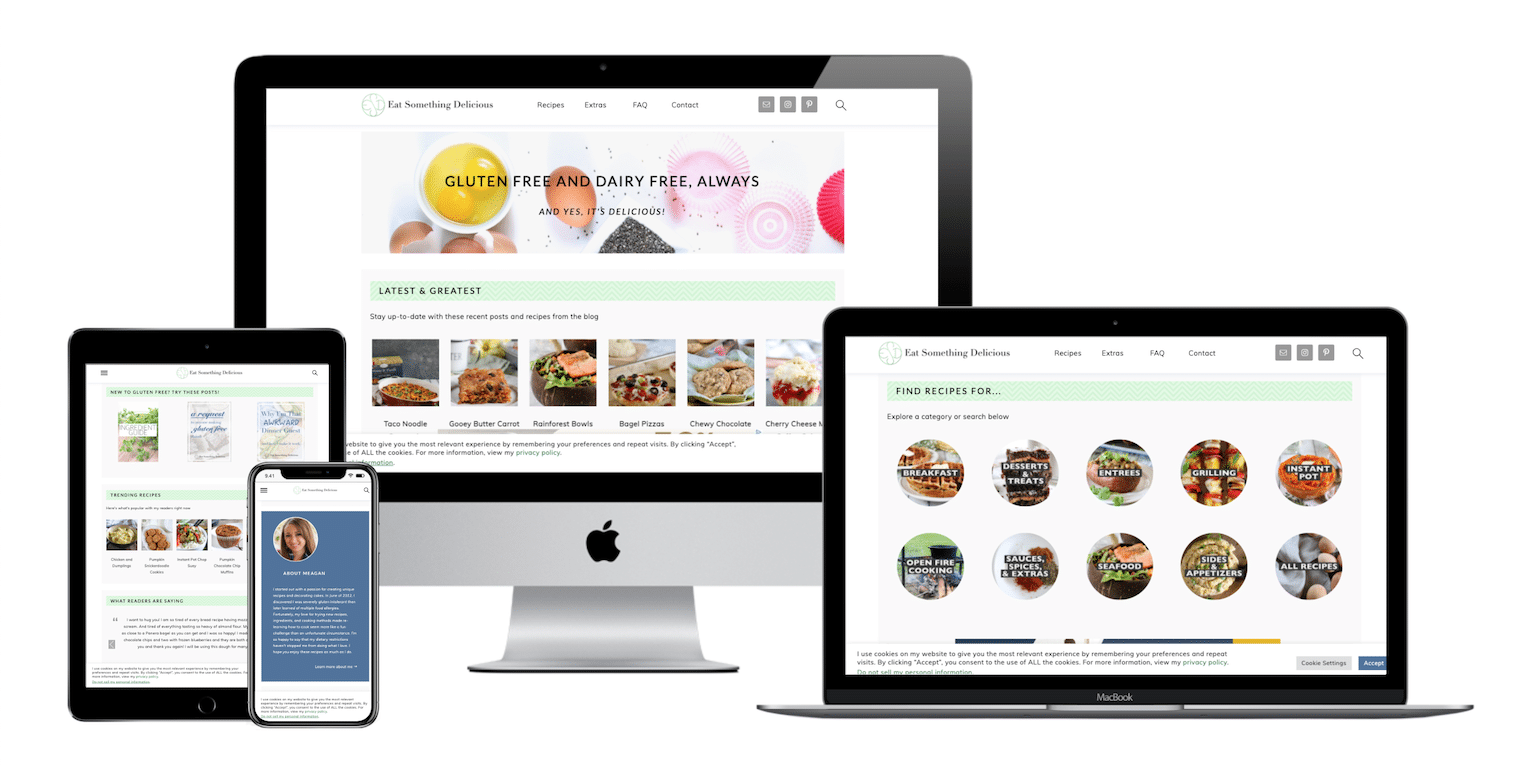 Multi-Device mockup of Eat Something Delicious website