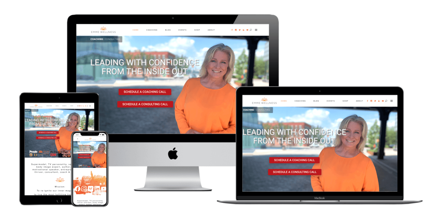 Multi-Device mockup of Emme Wellness website