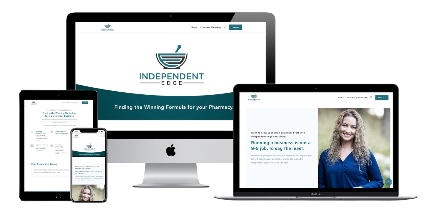 Multi-Device mockup of Independent Edge Consulting website