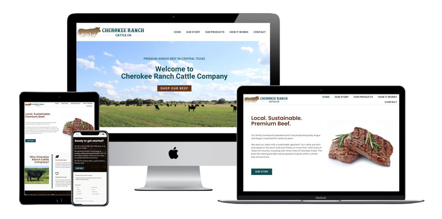 Multi-Device mockup of Cherokee Ranch website